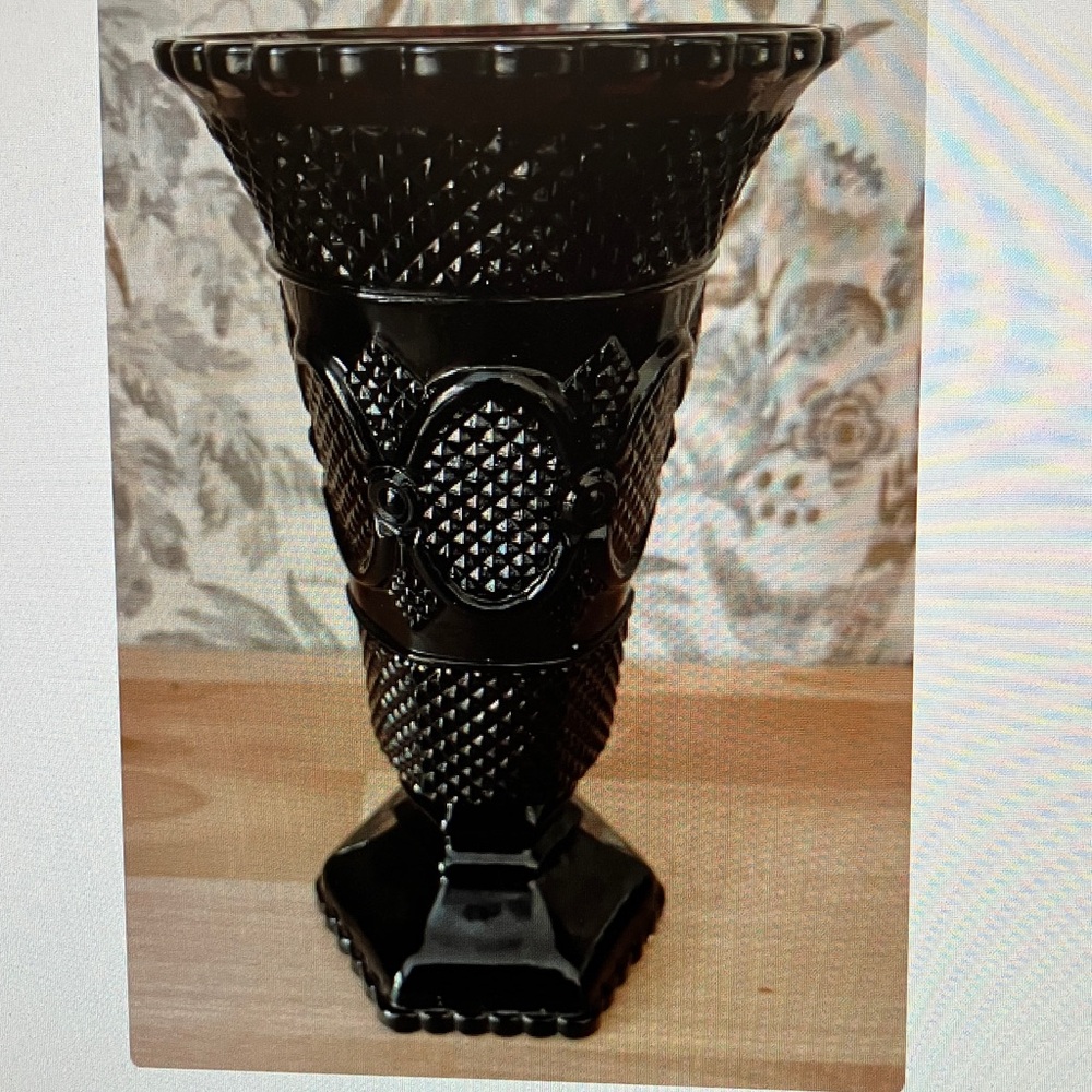 Vintage ruby red pedestal vase